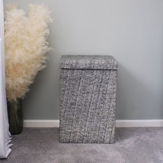 JVL Urban Rectangle Paper Laundry Basket in Grey