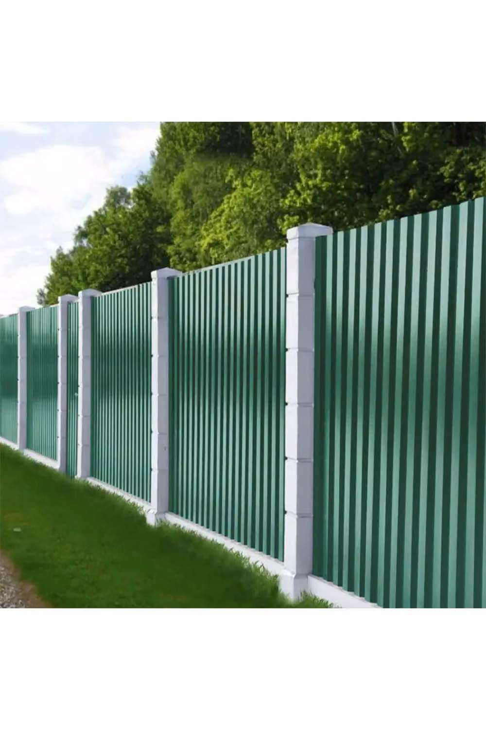 Living and Home 12-Piece Dark Green Steel Corrugated Metal Panels – 2