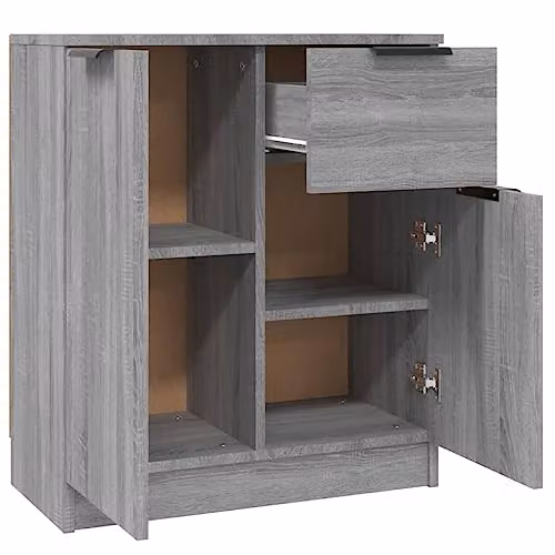 vidaXL Set of 2 Grey Sonoma Sideboards in Engineered Wood, W/D/H: 60 x 30 x 70 cm – 4