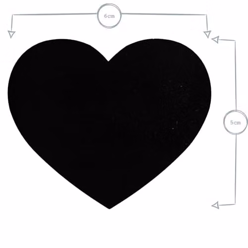 Nicola Spring Heart Shaped Storage Jar Labels, Black, Pack of 6, 6 x 5 cm – 3