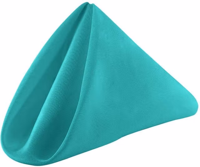 Neel Blue Turquoise Polyester Reusable Table Napkins, 10 Pack – 1