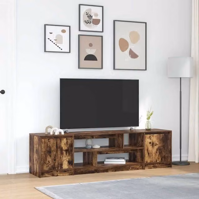 Berkfield Home Smoked Oak TV Cabinet in Brown, W/D/H: 188.5 x 41 x 50 cm – 1