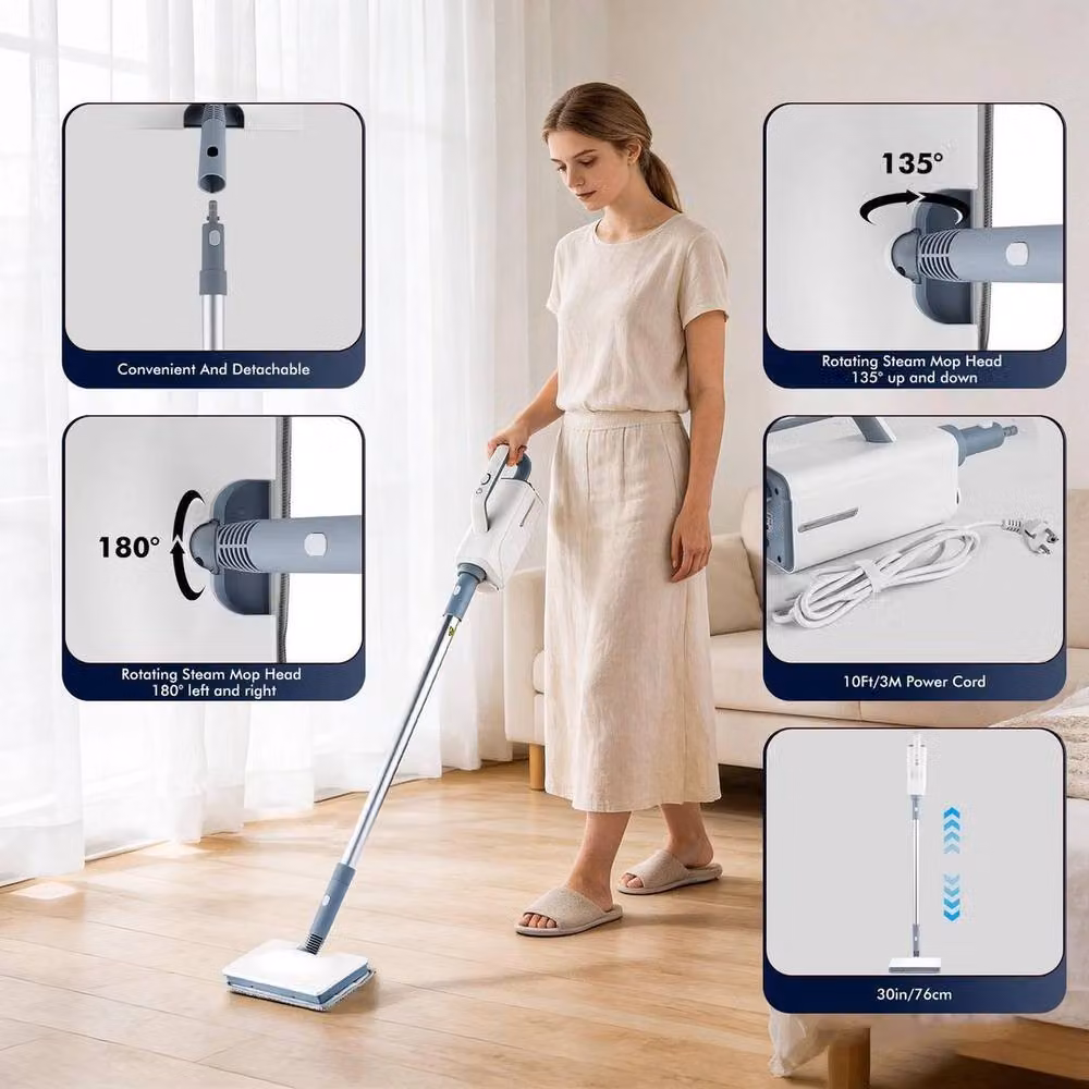 Kelvenix Electric Steam Mop and Detachable Handheld Steam Cleaner in White – 2