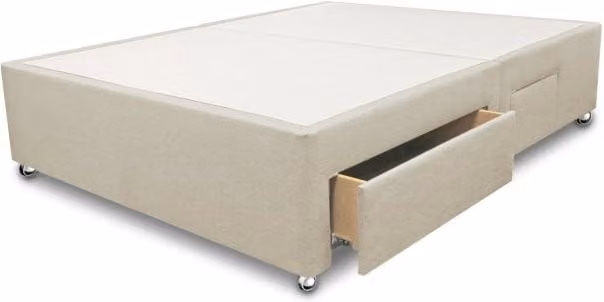 ASC Lunar Plus Sprung Divan Base with Drawers, Beige Fabric, W/D: 180 x 200 cm