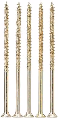 Forgefix Yellow Galvanised Torx Wood Screws, 100 Pack, Diameter: 5.0 mm, Length: 100 mm – 1