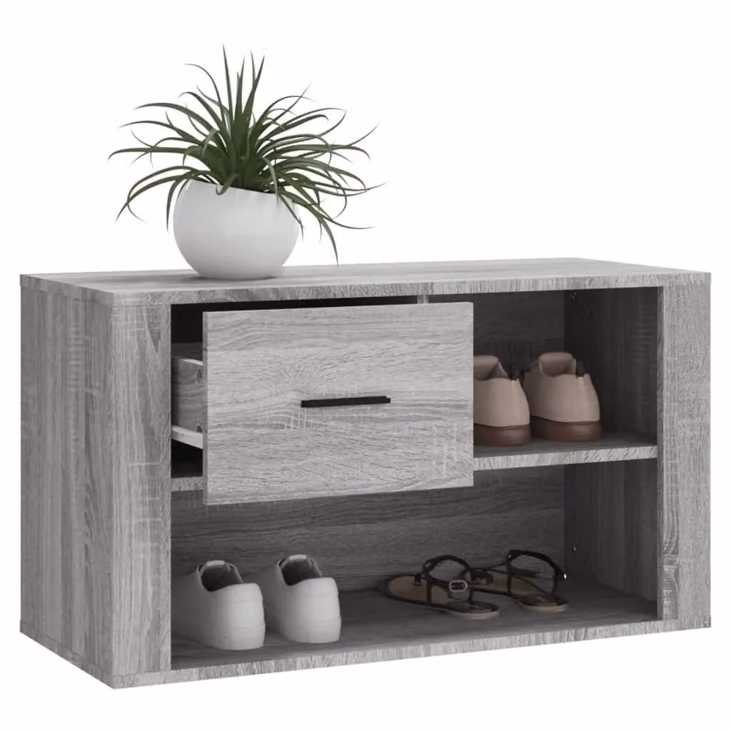 Berkfield Home Grey Sonoma Shoe Cabinet with Integrated Seat, W/D/H: 80 x 35 x 45 cm – 3