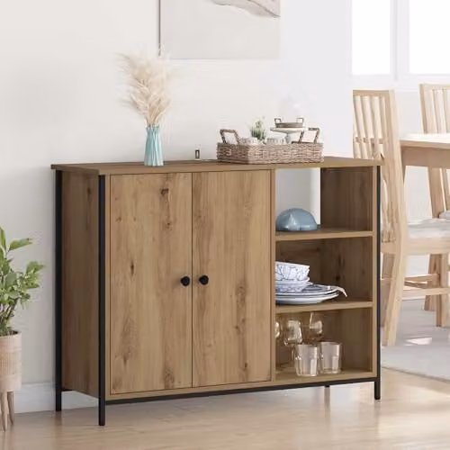 vidaXL Artisan Oak Sideboard in Brown, W/D/H: 100 x 33 x 75 cm – 2