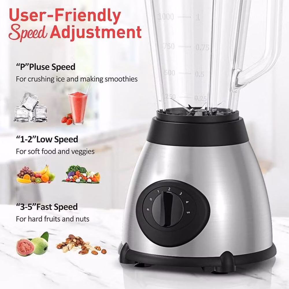 VOGREX Silver Blender Smoothie Maker and Ice Crusher with Pulse Function – 4