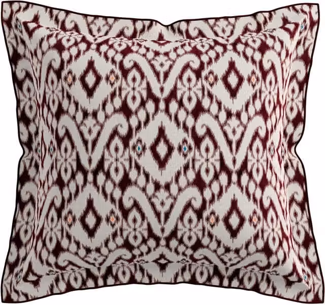 Bedeck of Belfast Sato Reversible Square Oxford Pillowcases, Purple Cotton Percale