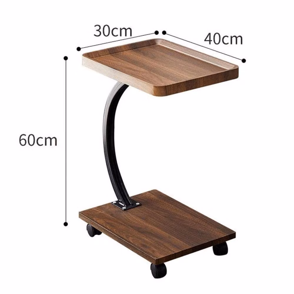 FORGEVIO C Shaped Sofa End Table in Brown, W/D/H: 40 x 40 x 60 cm – 2
