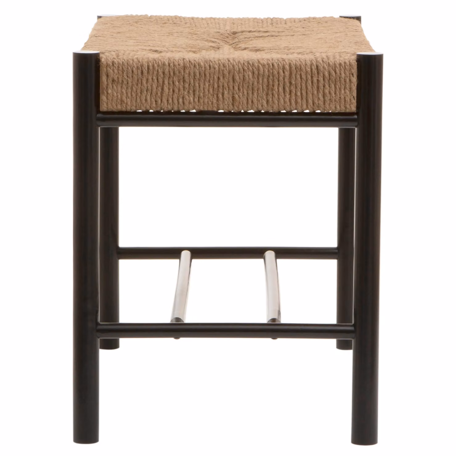 Orsina Bandar Small Bench with Black Beech Wood and Natural Hemp Rope – 4