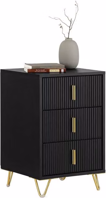 SoBuy Modern Black Bedside Table and Nightstand