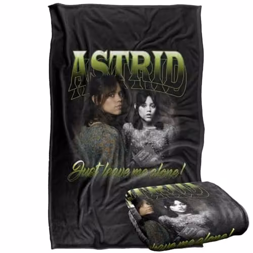 LOGOVISION Beetlejuice Beetlejuice Astrid Homage Super Soft Silky Touch Fleece Throw Blanket, Multicolour, W: 91 cm, D: 147 cm – 1