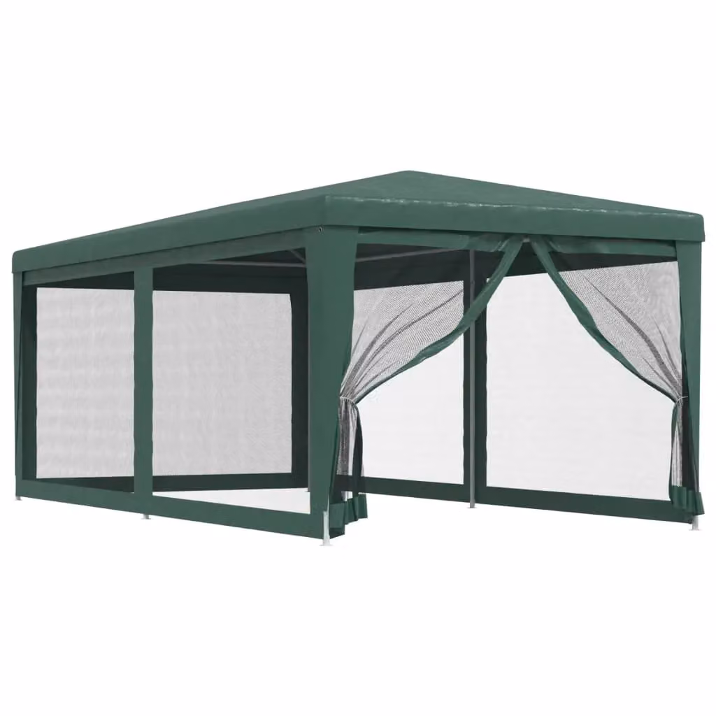 Berkfield Home Green Party Tent with 6 Mesh Sidewalls, W: 6 m, D: 3 m, H: 3 m – 2