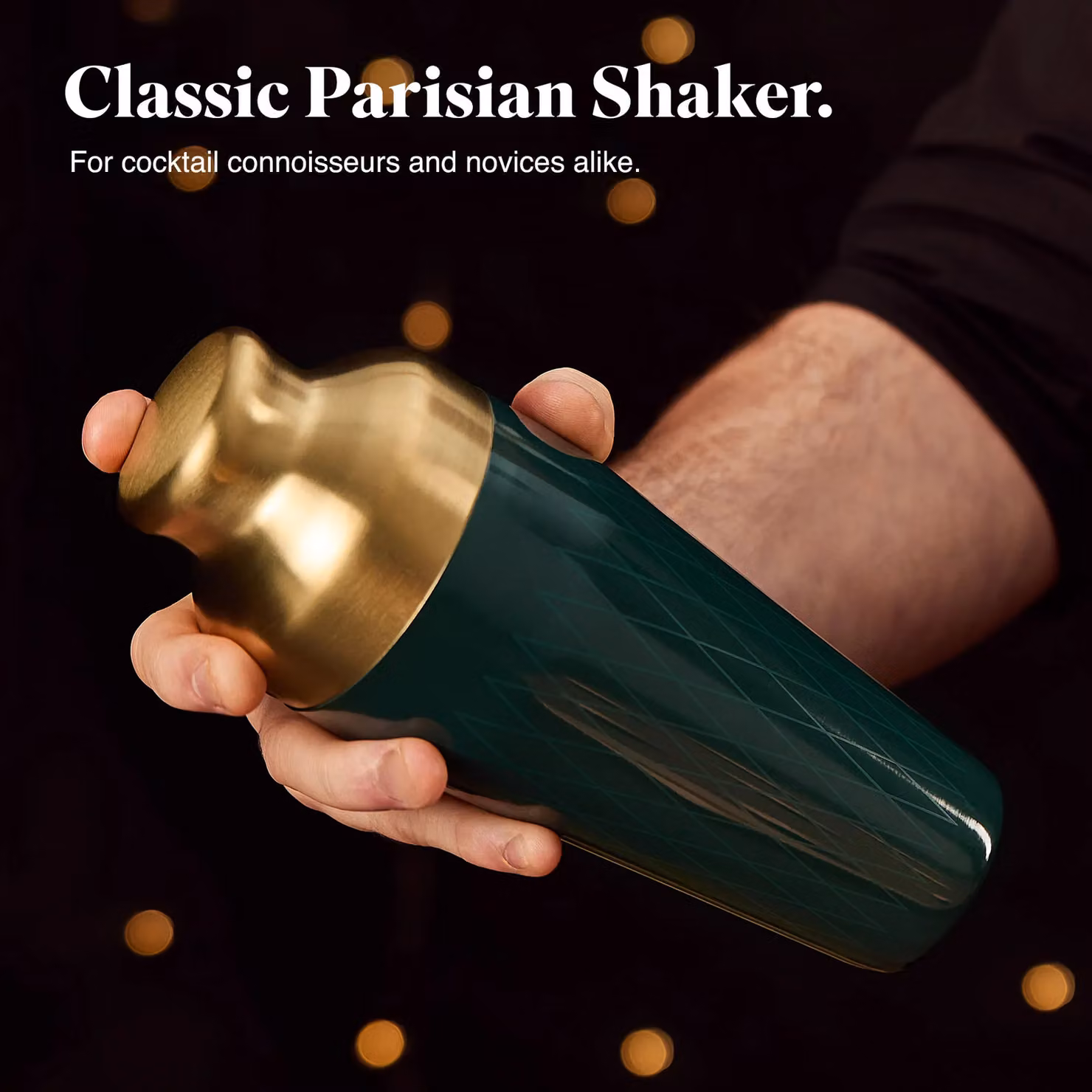 VonShef 6-Piece Gold and Green Stainless Steel Cocktail Shaker Set – 3
