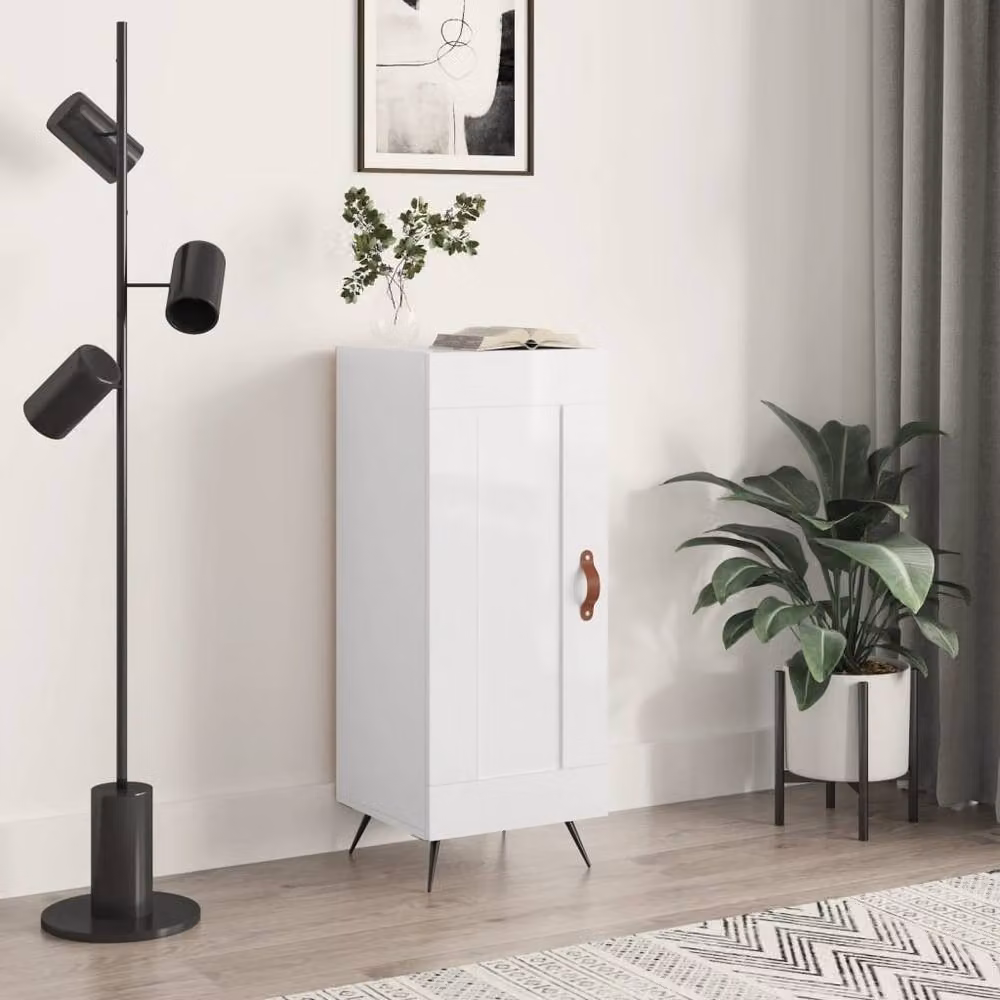 Berkfield Home Modern High Gloss White Sideboard, W/D/H: 34.5 x 34.5 x 90 cm – 2