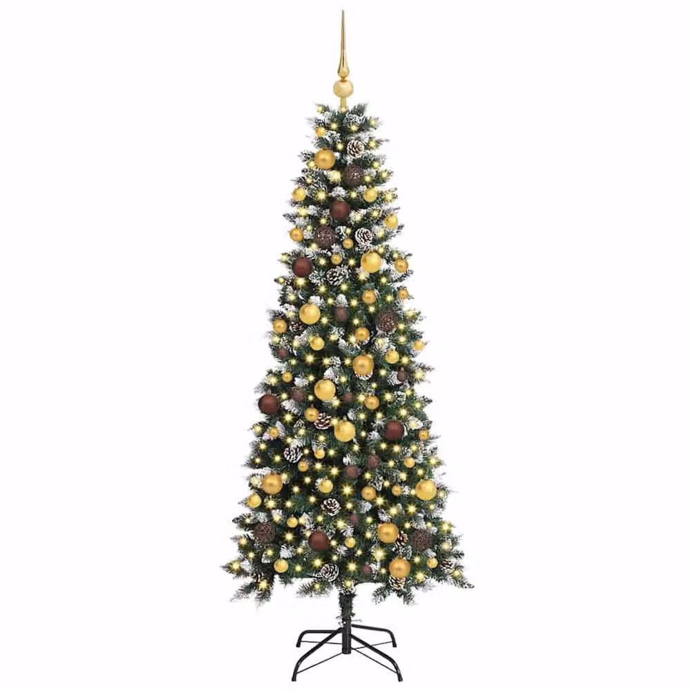 Berkfield Home Artificial Christmas Tree with 300 LEDs, Green, W/D/H: 76 x 76 x 180 cm – 3