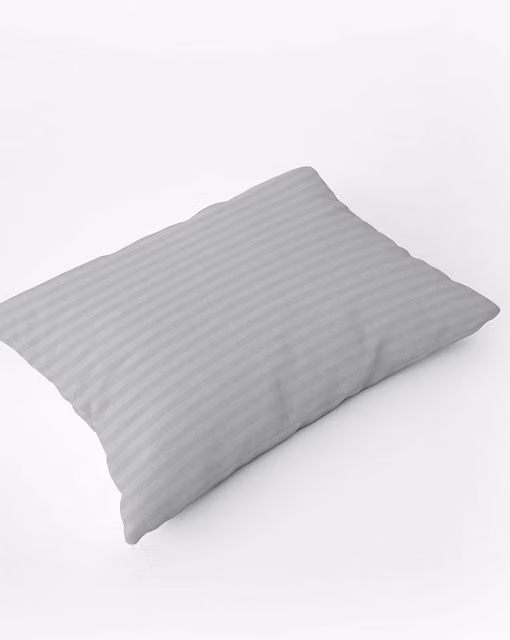 Belledorm Hotel Suite Satin Stripe 540 Thread Count Mako Satin Cotton Housewife Pillowcase in Light Grey