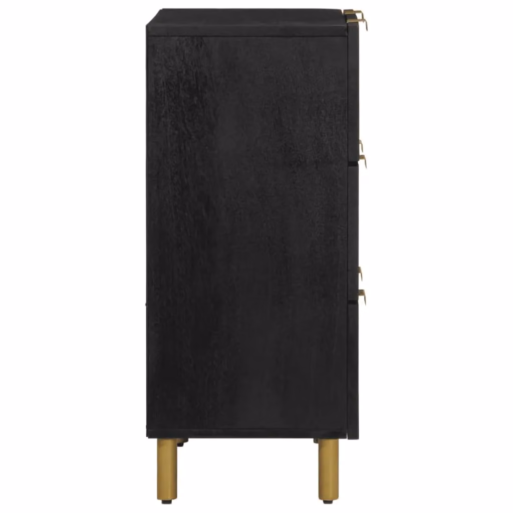 Berkfield Home Modern Black Sideboard in Matt Engineered Wood W/D/H: 60 x 33 x 75 cm – 3