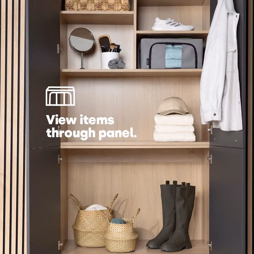 LIVIVO Set of 3 Foldable Fabric Storage Boxes with Windows in Grey, W/D/H: 43 x 30.5 x 20 cm – 6