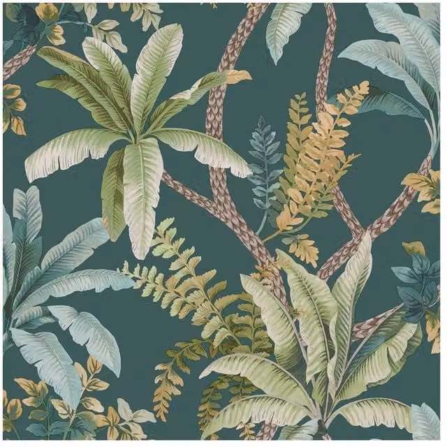 Holden Décor Eastern Horizons Trailing Palm Botanical Floral Wallpaper in Green