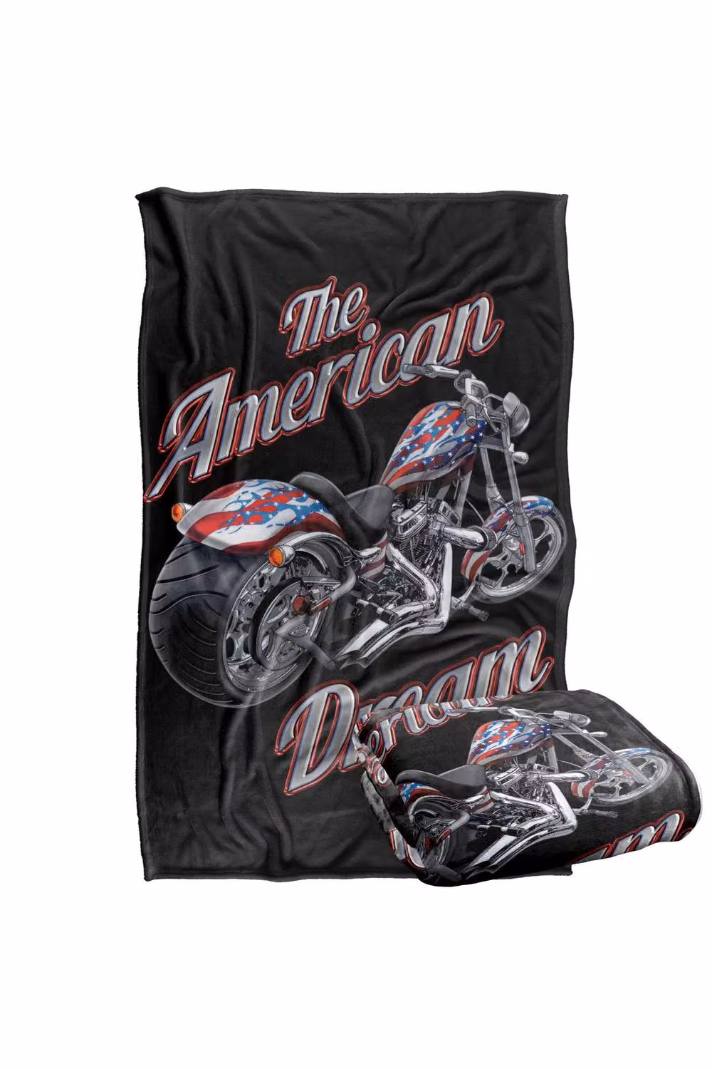 JQ Licensing The American Dream Motorcycle Super Soft Fluffy Polyester Throw Blanket, Multicolour, Large – 2
