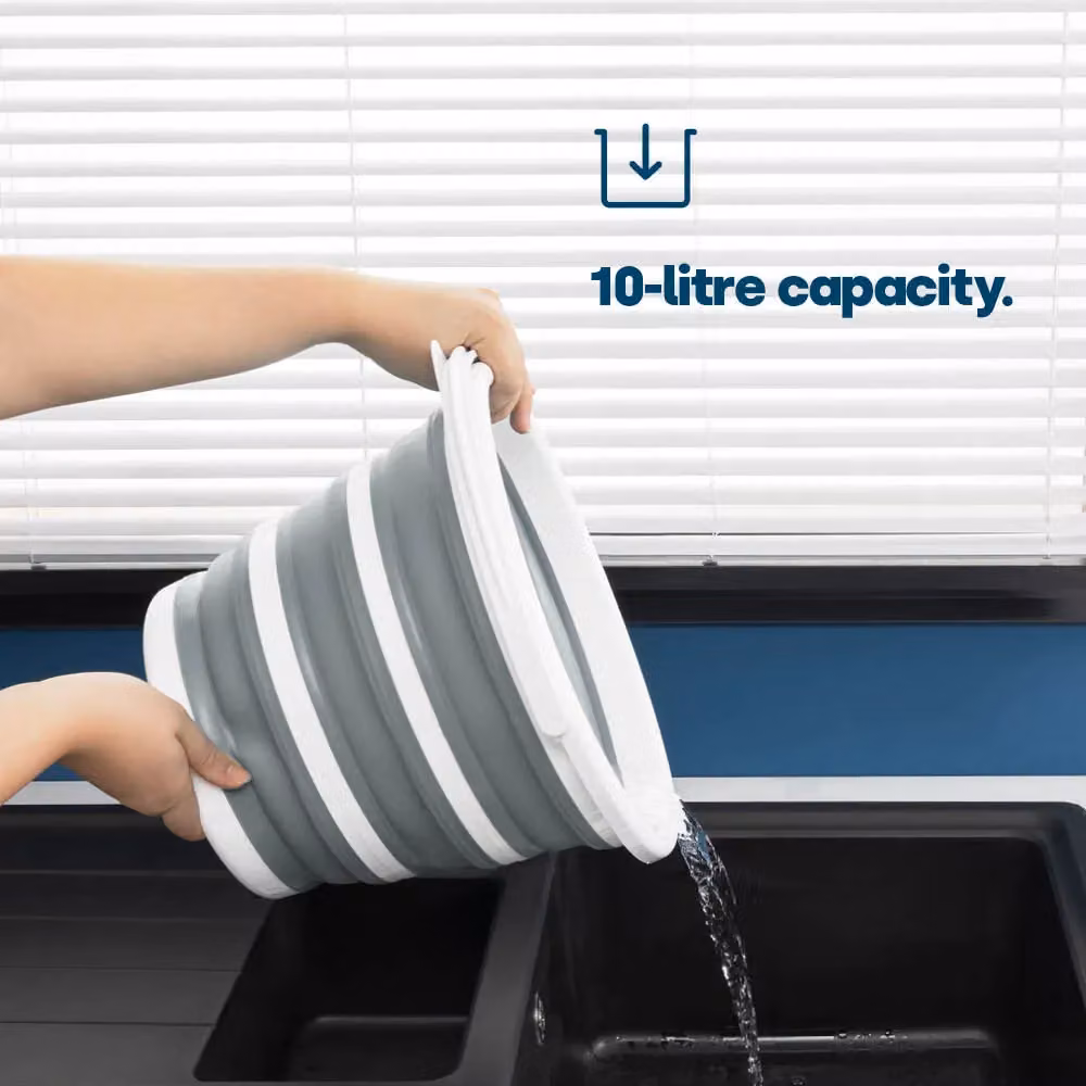 LIVIVO Collapsible 10L Silicone Bucket with Pouring Spout in Grey – 3