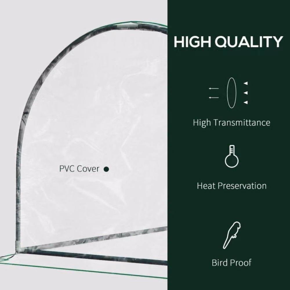 STILVORA Set of 2 Transparent Garden Greenhouses with Roll-Up Doors, W/D/H: 200 x 100 x 100 cm – 5