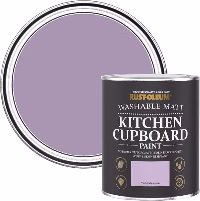 Rust-Oleum Matt Kitchen Cupboard Paint in Purple Violet Macaroon, 750ml