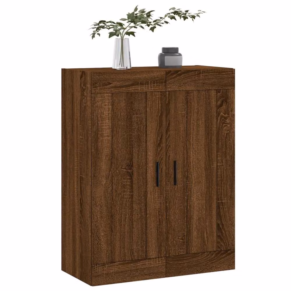 Berkfield Home Wall Mounted Cabinet in Brown Oak, W: 69.5 cm, D: 34 cm, H: 90 cm – 4