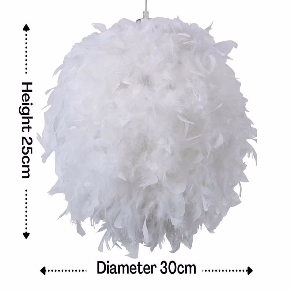 Kelvenix Feather Round Ceiling Light Shade in White – 2