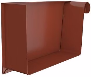Lindab Rectangular Steel Gutter Right Hand Stop End, 140mm, Tile Red