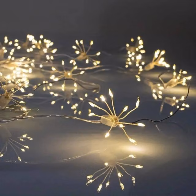 EONLION Dimmable LED Solar Powered Outdoor Fairy Lights in White, Silver or Copper, Length: 100 cm – 1