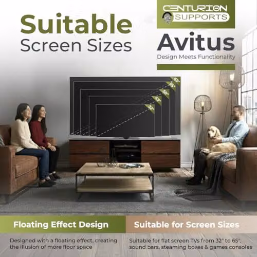 Centurion Avitus Gloss Black TV Stand with 4 Walnut Drawers and 3 Shelves for 32-65 inch LED/LCD/Plasma Screens, W/D/H: 158 x 40 x 48 cm – 2