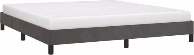 Berkfield Home Dense Upholstered Velvet Bed Frame, Grey, W/D/H: 180 x 200 x 183 cm – 1