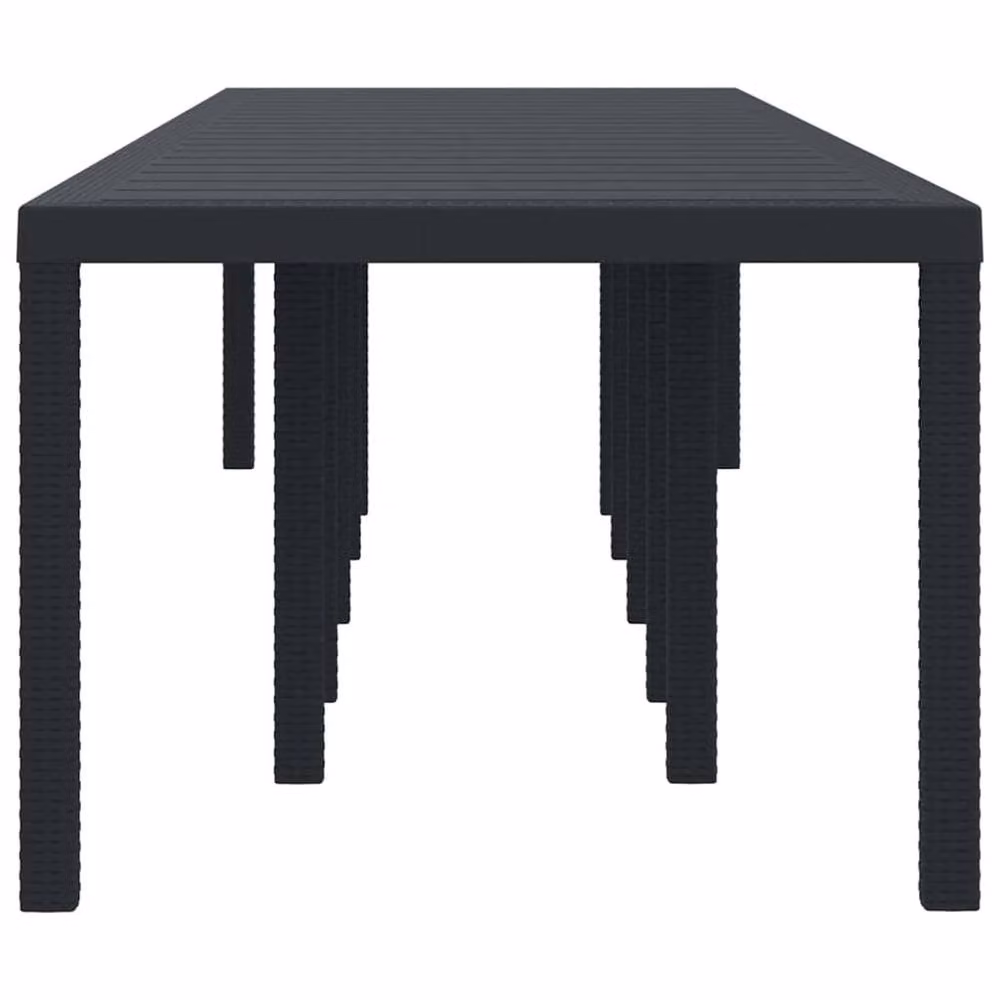 Berkfield Home Anthracite Extendable Poly Rattan Garden Table in Dark Grey, W: 350 cm, D: 100 cm, H: 73 cm – 3