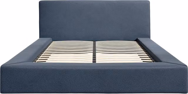 LPD Home Soho Upholstered Double Bed in Blue, W: 140 cm, L: 200 cm