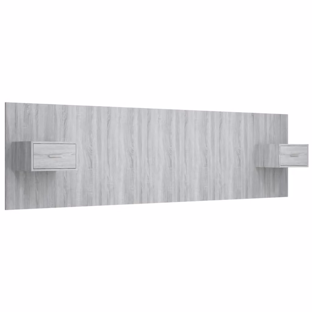 Berkfield Home Bed Headboard with Integrated Nightstand Cabinets in Grey Sonoma Engineered Wood – 2
