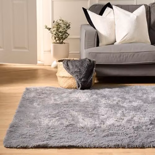 OHS Grey Modern Shaggy Area Rug, W: 160 cm, L: 230 cm