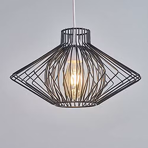 ValueLights Sinat Modern Black Metal Cone Pendant Ceiling Light, Shade Width: 36.5 cm – 3