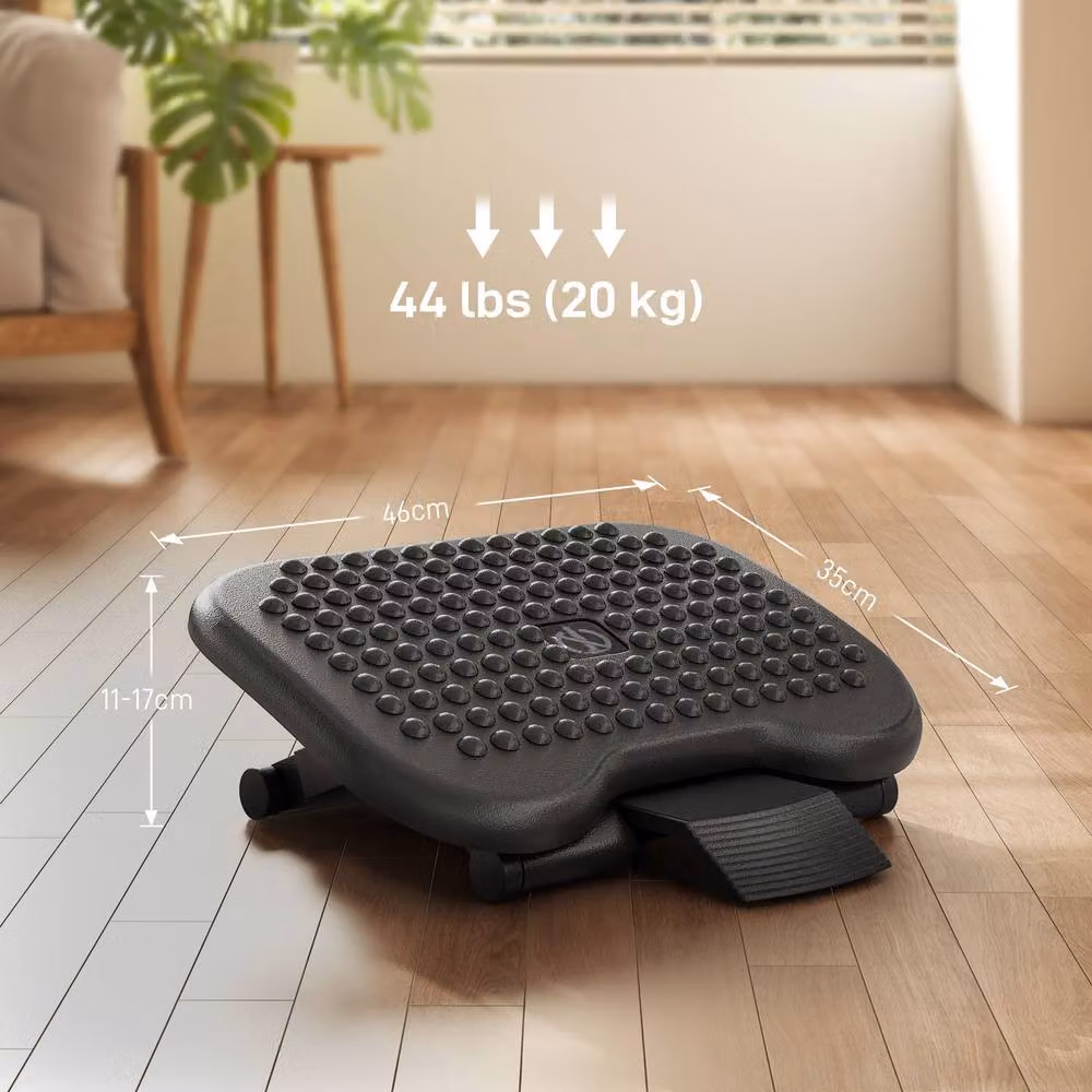 STILVORA Adjustable Footrest in Black with 3 Height Settings – 3