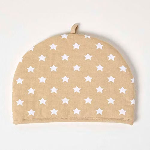 Homescapes Double Design Star Tea Cosy in Beige