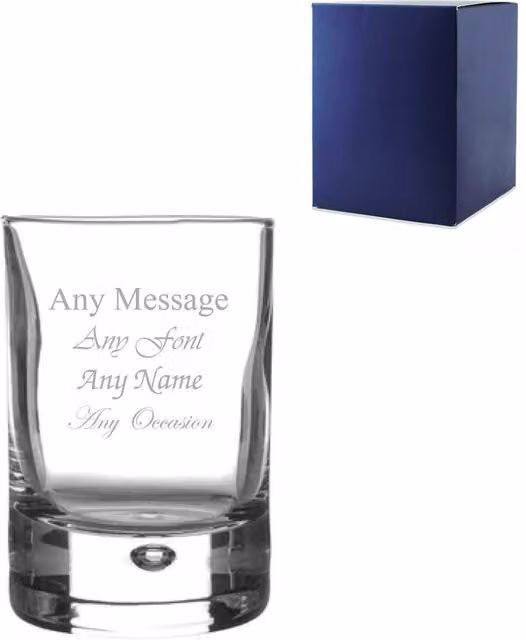 Uniqueful Personalised Bubble Shot Glass, 65ml, Clear
