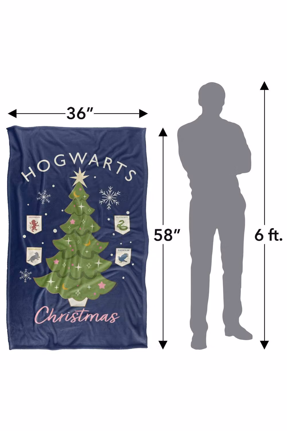 LOGOVISION Harry Potter Hogwarts Christmas Tree Super Soft Fleece Throw Blanket, Multicolour – 8