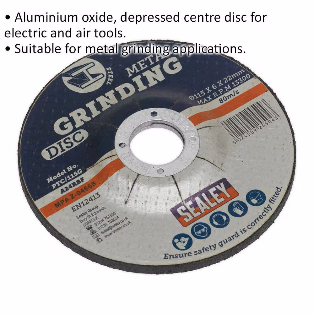 Loops Aluminium Oxide DPC Metal Grinding Disc, Multicolour, Diameter: 115 mm, Thickness: 6 mm, Bore: 22 mm – 2