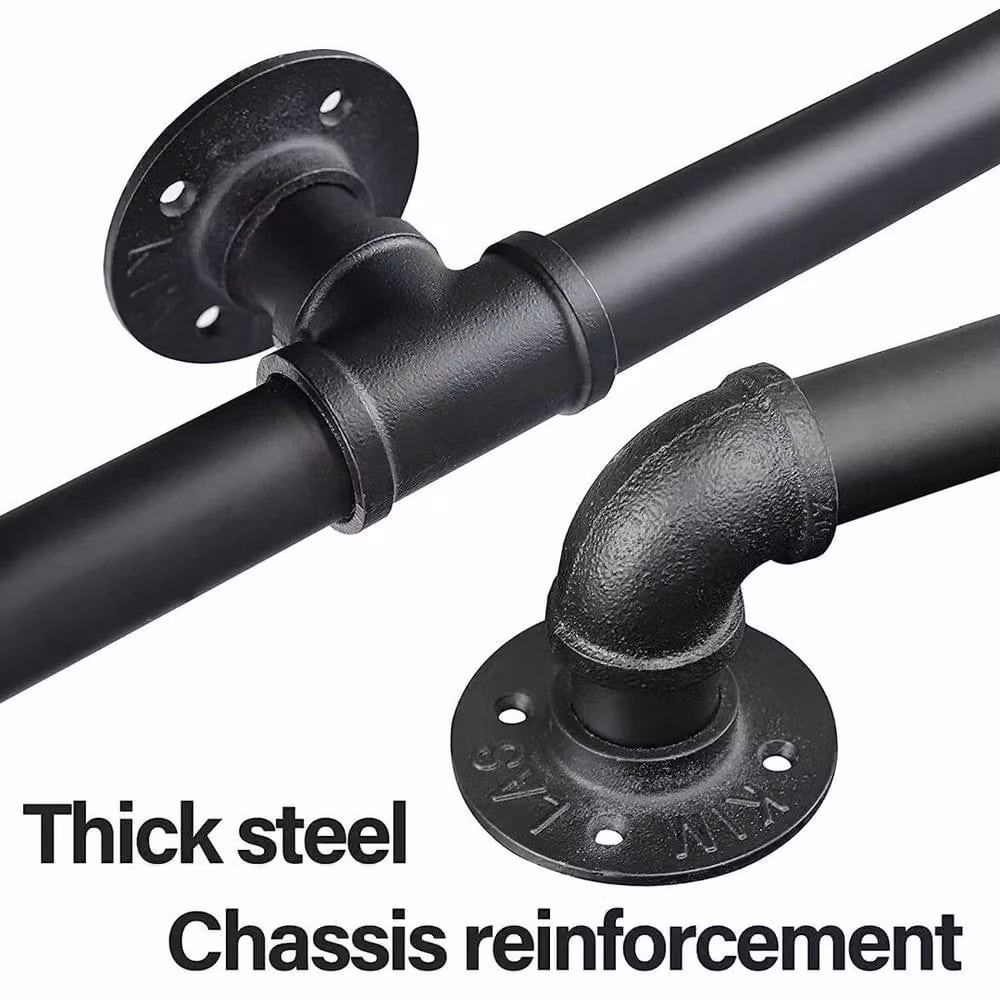 PAWNORA Round Handrail Stair Rail Grab in Black, 200 cm – 4