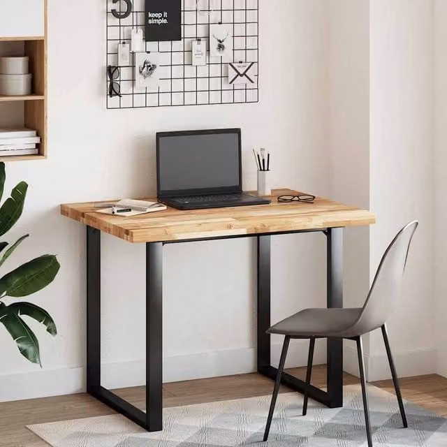 Berkfield Home Solid Wood Acacia Desk Top Oil Finished in Brown, W: 100 cm, D: 80 cm, H: 4 cm