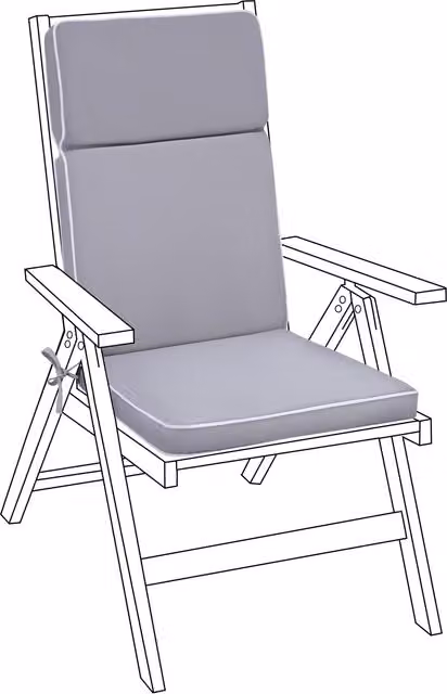 Gardenista Grey High Back Outdoor Garden Chair Seat Pad with Water Repellent Polyester Foam Cushion