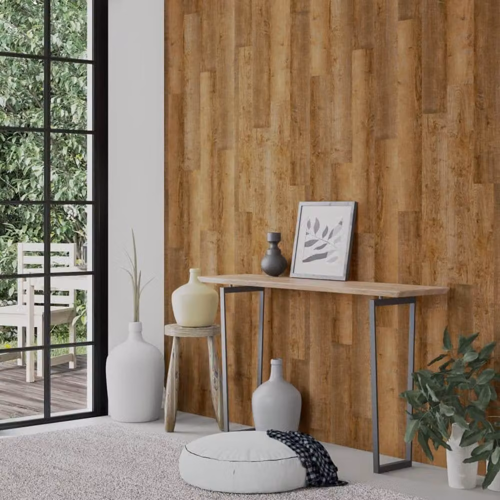 Berkfield Home Wood Look Brown PVC Wall Panels, 4.12 m – 2