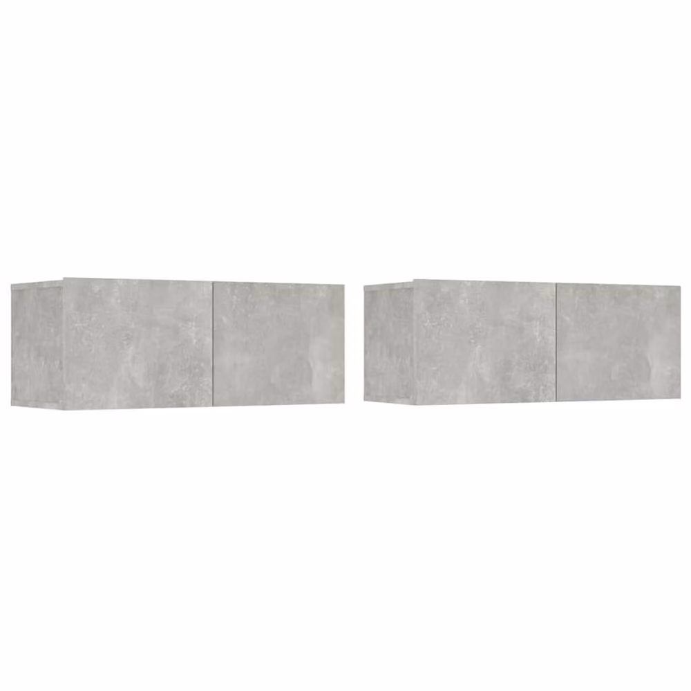 Berkfield Home Set of 2 Modern TV Cabinets in Concrete Grey, W/D/H: 80 x 30 x 30 cm – 2